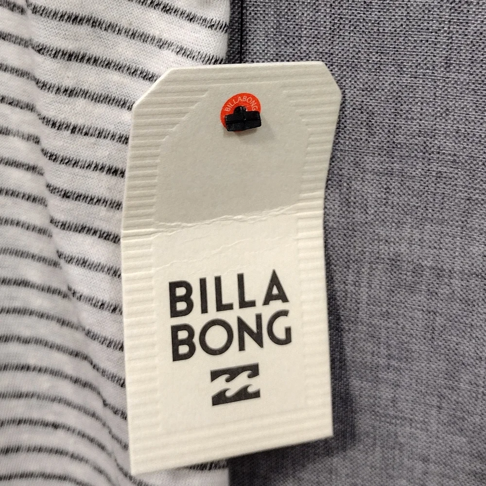 NWT Billabong By and By Cream Striped Swing Dress Women's XS Casual Retro Beach - Picture 9 of 11